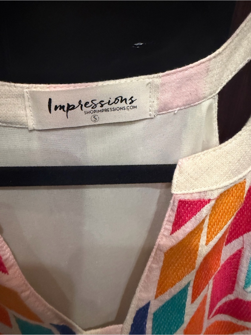 Impressions Pink & Cream Striped Maxi Dress with Colorful Embroidered Top - Picture 2 of 2